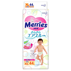 Подгузники Merries XL 44шт для малышей от 12 до 20 кг