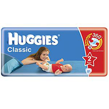 Подгузники Huggies Classic 2 (3-6 кг) Conv Pack 37 шт.