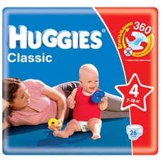 Подгузники Huggies Classic 4 (7-18 кг) Conv Pack 26 шт.