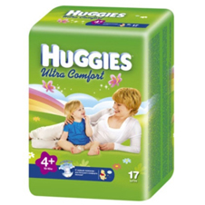Подгузники Huggies Ultra Comfort (4+) (10-16кг) Conv Pack 17  шт.