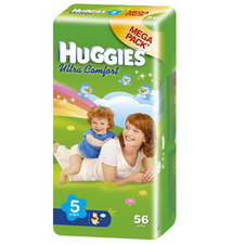 Подгузники Huggies Ultra Comfort  5 (12-22 кг)  Mega Pack 56 шт.