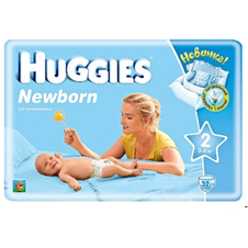 Подгузники Huggies Newborn 2 (3-6 кг) Conv Pack 32 шт.