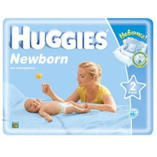 Подгузники Huggies Newborn 2 (3-6 кг) Jumbo Pack 66 шт.