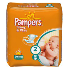 Подгузники Pampers® Sleep&Play 2 (3-6 кг) mini 18шт