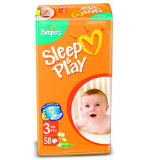 Подгузники Pampers® Sleep&Play 3 midi ( 4-9 кг), 58 шт.