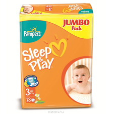 Подгузники Pampers® Sleep&Play 3 midi ( 4-9 кг), 78 шт.