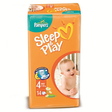 Подгузники Pampers® Sleep&Play 4 maxi (9-14 кг), 14  шт.