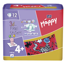 Подгузники Bella baby Happy Maxi Plus 4+ (9-20кг), 12 шт. 