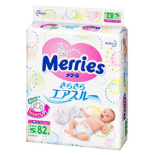 Подгузники Merries S 82шт для новорожденных от 4 до 8 кг