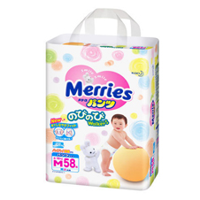 Трусики-подгузники Merries M 58шт для малышей от 6 до 10 кг