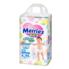 Трусики-подгузники Merries L 44шт для малышей от 9 до 14 кг